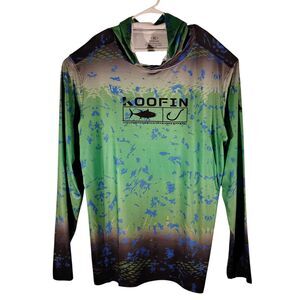 Koofin hoodie mens XL Xlarge green performance fishing long sleeve hooded